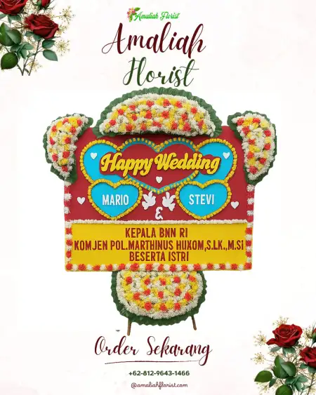 Papan Bunga Pernikahan Medalem